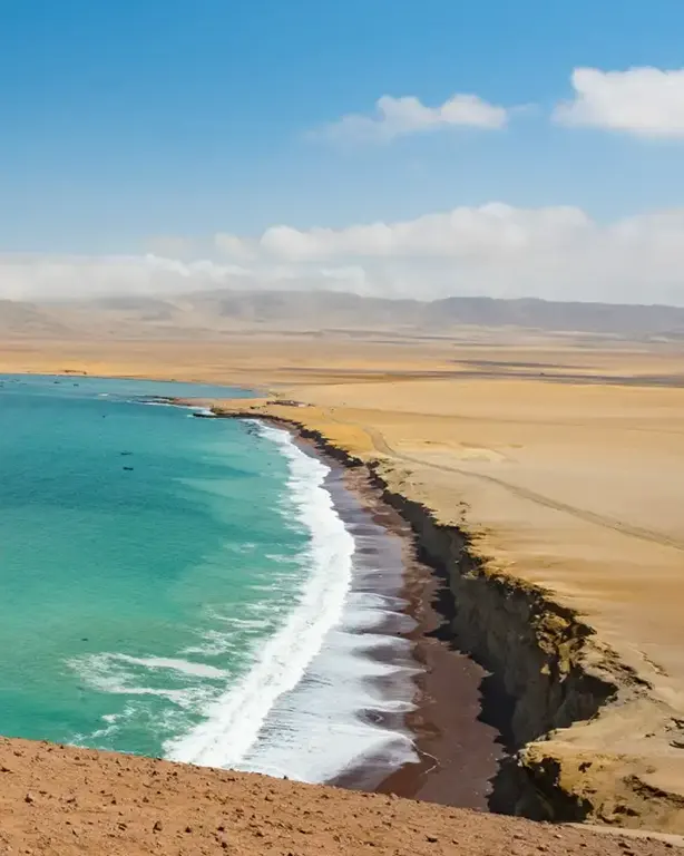 Desierto costero de la Reserva Nacional de Paracas durante el día 1 del tour Ica Paracas Nazca 5 días 4 noches