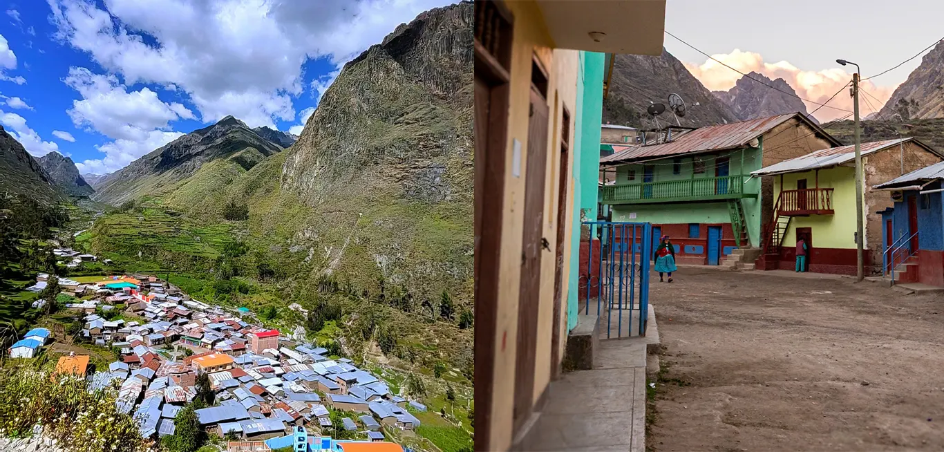 Pueblo andino de Huayllapa durante el trekking Huayhuash